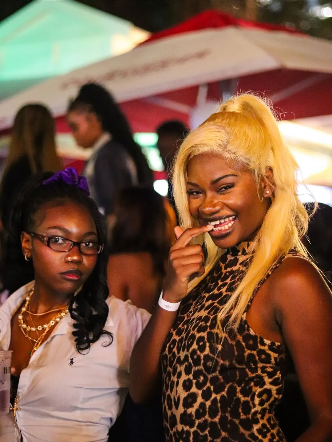 Stylish woman at Night in Lagos Johannesburg Afrobeats party