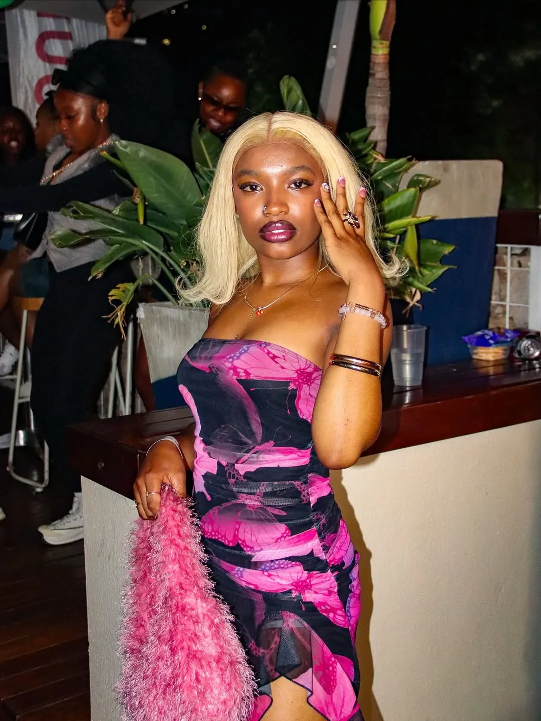 Stylish partygoer at Night in Lagos Amapiano night in Joburg